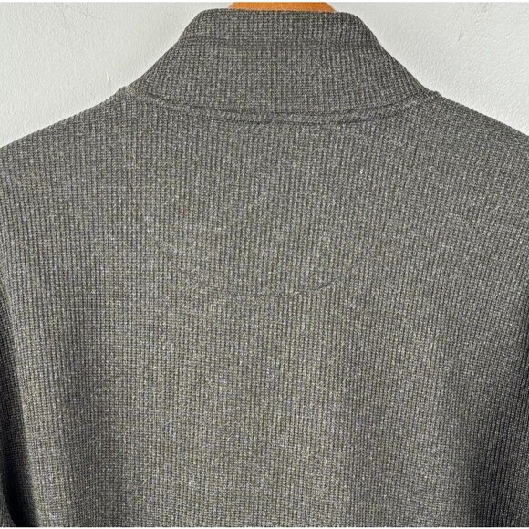 IZod Performx Full Zip Medium Dark Gray Tweed Sweater Jacket Fleece Lined Men’s - Picture 9 of 9